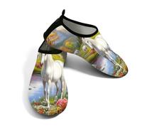 Helhappy Water Shoes - Calzettoni da uomo e da donna, ad asciugatura rapida, Castello del giardino del cavallo bianco, 37/38 EU