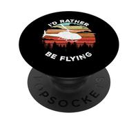 Helicopter Funny Pilot Gift I'd Rather Be Flying Retro PopSockets PopGrip Adesivo