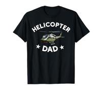 Helicopter Genitori Divertente Uomini Pilota Elicottero papà Maglietta