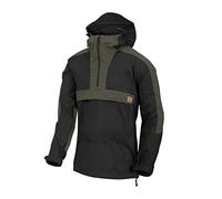 Helikon-Tex Uomo Woodsman Anorak Giacca Nero/Taiga Green Taglia XL (EU) / L (US)