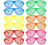 Heliltd Occhiali da sole con otturatore al neon retrò anni '80 e '90, 12 pezzi