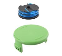 Helilyco 2900719 - Corda di ricambio per tosaerba, 4,9 m, per modelli Greenworks 2101602 2101602A, con copertura per bobina, colore: Blu