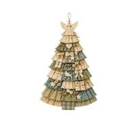 Helilyco Albero patchwork fai da te oversize per kit da appendere alla porta, tessuto di iuta scozzese vintage artigianale Natale, 1. per 4 m stile fattoria decorazione per le vacanze