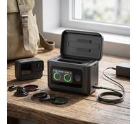 Helilyco Custodia di ricarica rapida per batterie Insta360 X6, 27 W Dual Hub con schermo LED, adattatore Power Bank resistente alla temperatura