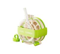 Helilyco Ghiaccio 2 in 1 per cubetti di ghiaccio con coperchio e bidone, bottiglie d'acqua riutilizzabili portatili, per materiale PP, 15,9 x 12 x 7 cm, verde