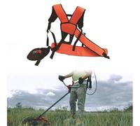 Helilyco Imbracatura a tracolla completa kit decespugliatori mangiatori ergonomici doppia cinghia con supporto imbottito, ingranaggi regolabili in tela di nylon per arancione nero