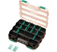 Helilyco Impilabile per scatola resistente a due strati con divisori rimovibili, 34 griglie organizer per parti su entrambi i lati degli strumenti automobilistici (scatola a due lati)