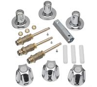 Helilyco Kit di finiture per vasca da bagno e doccia a 3 maniglie in cromo, set di ricostruzione in metallo con steli e maniglie in ottone per riparazione rubinetto, parti di fissaggio del bagno 25 x