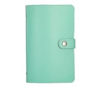 Helilyco Libro di risparmio in PU con fermasoldi, per compatto 20 x 13 x 5 cm, portatile, conto, banconote, monitoraggio finanziario, rosa/verde/blu verde