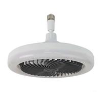 Helilyco Luce LED con telecomando, attacco E27, moderna lampadina per ventilatore da soffitto con flusso d'aria regolabile, design a basso rumore, per camera da letto e studio, grigio (nero)