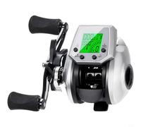 Helilyco Mulinello digitale da baitcasting con schermo di temperatura, rapporto 7,2:1, capacità di linea PE2-8, per pesca sul lago di barca dal design compatto (a sinistra)