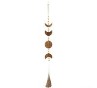 Helilyco Nordic macramè da appendere alla parete, arazzo bohémien intrecciato a mano, in cotone naturale e perline di legno, per soggiorno, camera da letto, ornamento retrò per la casa, 75 cm (color