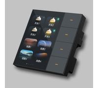 Helilyco per Tuya per Zigbee Interruttore da parete da 3,5 pollici, pannello touch a 8 vie a 4 gruppi di controllo della luce e della tenda, scene personalizzabili, oscuramento offline, display