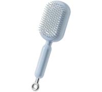 Helilyco Pettine telescopico antistatico per capelli, massaggiante, massaggiante, regolabile, in ABS, 25 x 7 x 4 cm, colore: bianco e rosa