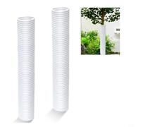 Helilyco Protezioni regolabili per tronco d'albero, confezione da 2, robuste protezioni in plastica ondulata per alberelli, involucri di corteccia bianca per prevenire danni agli animali, 15,7 x 2,2