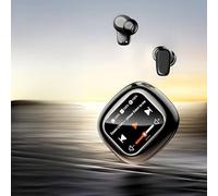 Helilyco QLS09 - Cuffie da gioco wireless 5.3 con grande touch screen, cancellazione attiva del rumore, resistente al sudore IPX4, durata della batteria di oltre 8 ore