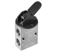 Helilyco S3HL-08 Valvola pneumatica 2 Posizioni 3 Vie 1/4 PT Manuale Pull Valvola Meccanica, Corpo in Alluminio, 0-0.8 MPa, 34 * 17.5 * 46mm