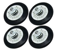Helilyco Set di 4 rulli per asciugatrice per la maggior parte delle marche, in plastica nera, 15 x 12 x 8 cm, riduzione del rumore, facile installazione fai da te