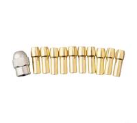 Helilyco Set di mandrini in ottone 0,5-3,2 mm per mini trapano | Il set da dieci pezzi include varie dimensioni, dado in argento incluso, compatibile con la maggior parte degli strumenti