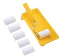 Helilyco Set per mini rullo da pittura da 5,1 cm, con 6 coperture in spugna, anima in acciaio e vassoio in plastica, per ritocchi a parete liscia