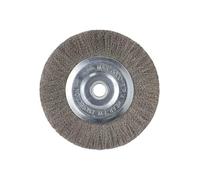 Helilyco Spazzola per smerigliatrice da banco, in acciaio inox, 150 mm di diametro, con foro da 16 mm, per sbavatura e lucidatura di metalli