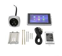 Helilyco Spioncino digitale da 4,5 pollici, 1080p, 2 MP, con grandangolo 160°, rilevamento del movimento e visione, spioncino in lega di zinco per porte da 35-105 mm, argento