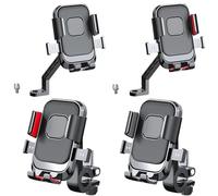 Helilyco Supporto per telefono da bicicletta, in lega, con ammortizzatore a 6 artigli, per moto ed elettriche, staffa sicura per custodia, nero