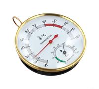 Helilyco Termometro igrometro per sauna in lega di alluminio, 2 in 1, montaggio a parete, per temperatura e umidità, antiruggine, per spa (1 pezzo)