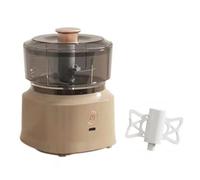 Helilyco Tritacarne elettrico per aglio, cipolla, noci e carne, per lama in acciaio inox, ABS alimentare, 13,5 x 10,2 cm, design a ciotola visibile, marrone