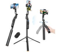 Heliora Treppiede da 72 '' per selfie con tracciamento automatico, apertura automatica a 360°, supporto da viaggio a quattro gambe per iPhone/Android con telecomando, controllo gestuale, nessuna app