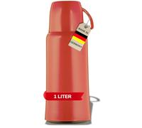 Helios Elegance - Thermos rosso, 1,0 l, per 6 ore, mantiene le bevande calde e fredde, design robusto, ideale per i viaggi