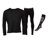 Helios Essential intimo da sci + 1 paio di calze da sci in merino Accezzi, nero, uomo