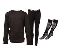 Helios Essential intimo da sci + 2 paia di calze da sci in merino Accezzi, nero, junior