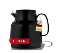 Helios Mondo - Caraffa termica in plastica con colino, 14,2 x 13,6 x 19,3 cm, colore: Nero