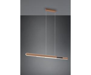 HELIOS SOSPENSIONE LED 48W 5800lm, 2700 - 6500K CAFFE' E NERO REGOLABILE IN ALTEZZA E LARGHEZZA A BI-EMISSIONE CON REGOLAZIONE TEMPERATURA DI COLORE DEL LED TOUCH L. 130CM