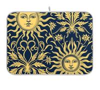 Helios Sun - Tappetino scolapiatti riutilizzabile, motivo floreale, 45,7 x 61,7 cm, rettangolare, grande, sotto scolapiatti decorativo, decorazione per la casa
