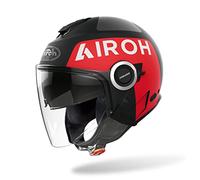 Airoh Helios Up Casco Jet, nero-rosso, taglia M