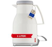 Helios Wash Thermos Flask White 1L - 6h Hot - Keeps Drinks Hot & Cold - 100% Sealed Screw Cap - Dishwasher Safe - Double Walled Glass Insert