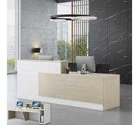 Heliosrider Banco Cassa, Bancone Cassaon Cassetto Serrabile e Passacavi, Mobile Cassa in Legno per Negozio e Ufficio, Adatto pernegozi, Uffici, Reception(White A,110.24"/280cm)
