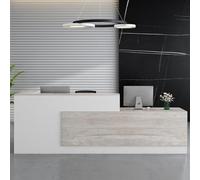 Heliosrider Bancone Negozio Moderna Bancone Reception Reception Ufficio Banco Cassa Multifunzionale per Ufficio Saloni Registratori di Cassa O Reception(White B-R,180 * 60 * 105CM)