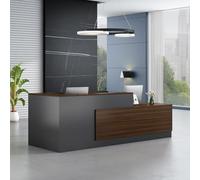 Heliosrider Bancone Negozio Moderna Bancone Reception Reception Ufficio Banco Cassa Multifunzionale per Ufficio Saloni Registratori di Cassa O Reception(Coffee-R,240 * 60 * 105CM)