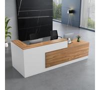 Heliosrider Bancone Negozio Moderna Bancone Reception Reception Ufficio Banco Cassa Multifunzionale per Ufficio Saloni Registratori di Cassa O Reception(Brown B-R,160 * 60 * 105CM)