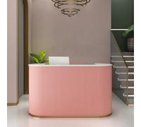 Heliosrider Reception Ufficio Banco Reception Bancone Negozio Reception Estetica Curva con Cassetti Bloccabili per Negozio di Abbigliamento Reception Dell'Azienda Caffetteria(Pink,120 * 60 * 100CM)