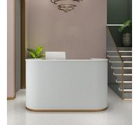 Heliosrider Reception Ufficio Banco Reception Bancone Negozio Reception Estetica Curva con Cassetti Bloccabili per Negozio di Abbigliamento Reception Dell'Azienda Caffetteria(White,120 * 60 * 100CM)