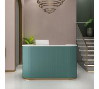 Heliosrider Reception Ufficio Banco Reception Bancone Negozio Reception Estetica Curva con Cassetti Bloccabili per Negozio di Abbigliamento Reception Dell'Azienda Caffetteria(Green,100 * 60 * 100CM)