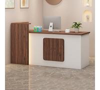 Heliosrider Ufficio Reception Reception Bancone Tavolo Bancone Negozio Negozio Moderno Con Cassetti ConsenteRisparmiare Spazio Ed è Facile Da Installare(Brown-R,160x55x100CM)