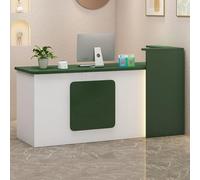 Heliosrider Ufficio Reception Reception Bancone Tavolo Bancone Negozio Negozio Moderno Con Cassetti ConsenteRisparmiare Spazio Ed è Facile Da Installare(Green-L,260x55x100CM)