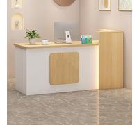 Heliosrider Ufficio Reception Reception Bancone Tavolo Bancone Negozio Negozio Moderno Con Cassetti ConsenteRisparmiare Spazio Ed è Facile Da Installare(Gold-L,240x55x100CM)
