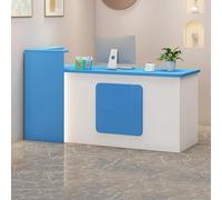 Heliosrider Ufficio Reception Reception Bancone Tavolo Bancone Negozio Negozio Moderno Con Cassetti ConsenteRisparmiare Spazio Ed è Facile Da Installare(Blue-R,150x55x100CM)