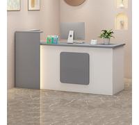 Heliosrider Ufficio Reception Reception Bancone Tavolo Bancone Negozio Negozio Moderno Con Cassetti ConsenteRisparmiare Spazio Ed è Facile Da Installare(Grey B-R,120x55x100CM)